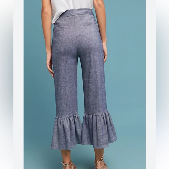 Ett twa Anthropologie chambray denim trouser - Picture 3 of 5